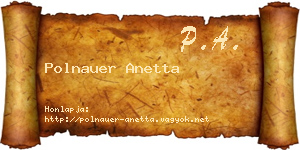 Polnauer Anetta névjegykártya